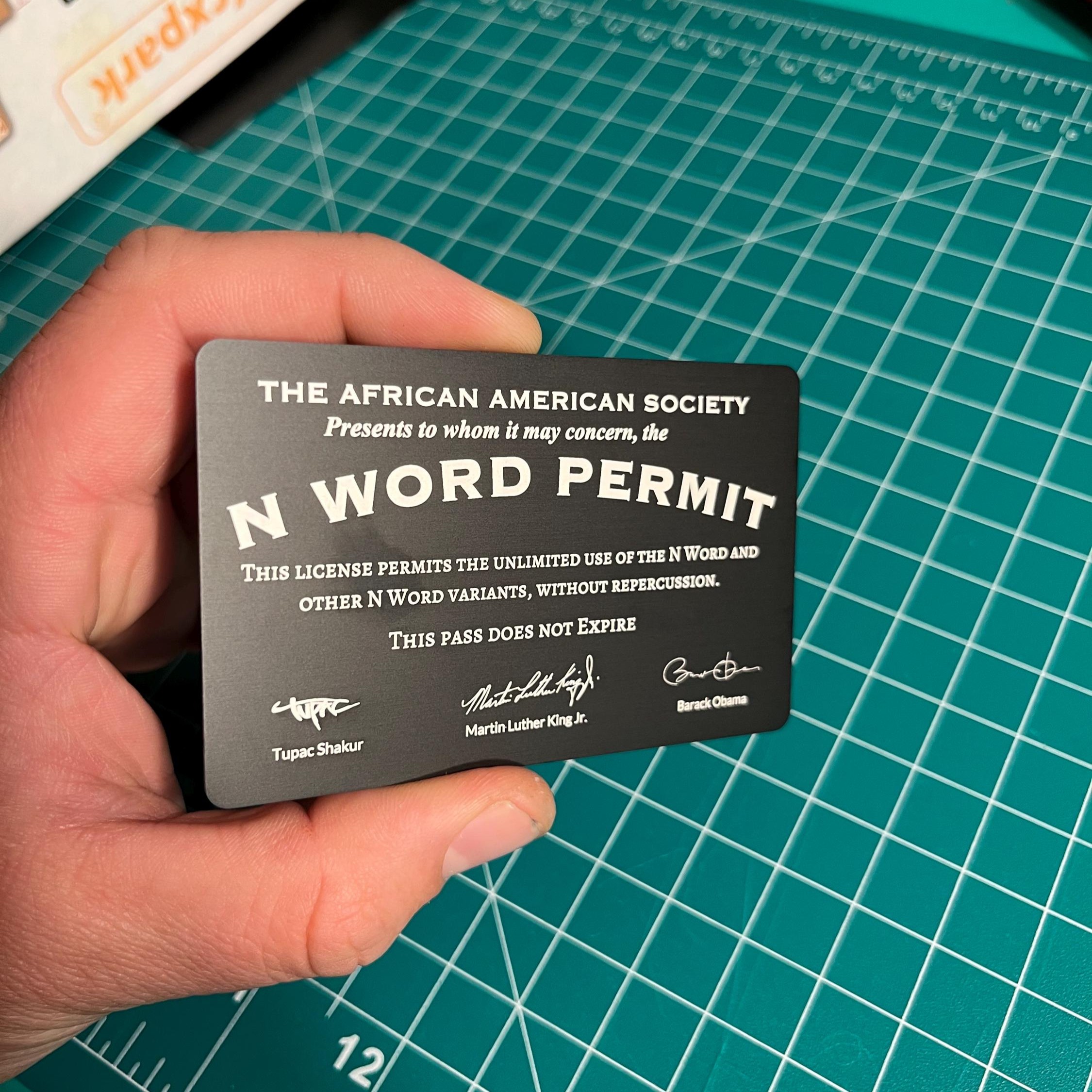 N word Permit | Gag Novelty Gift