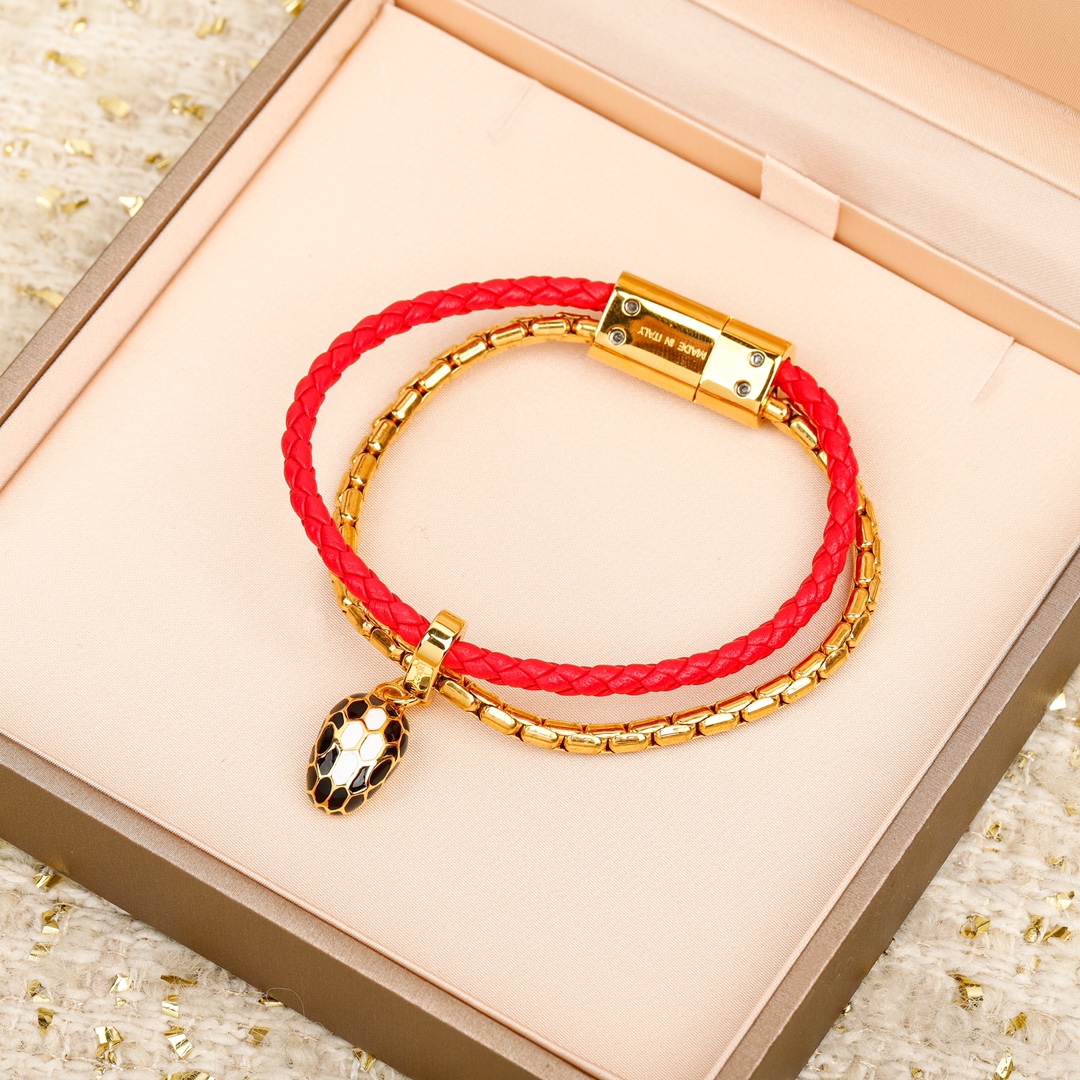 Bulgari snake head double bracelet