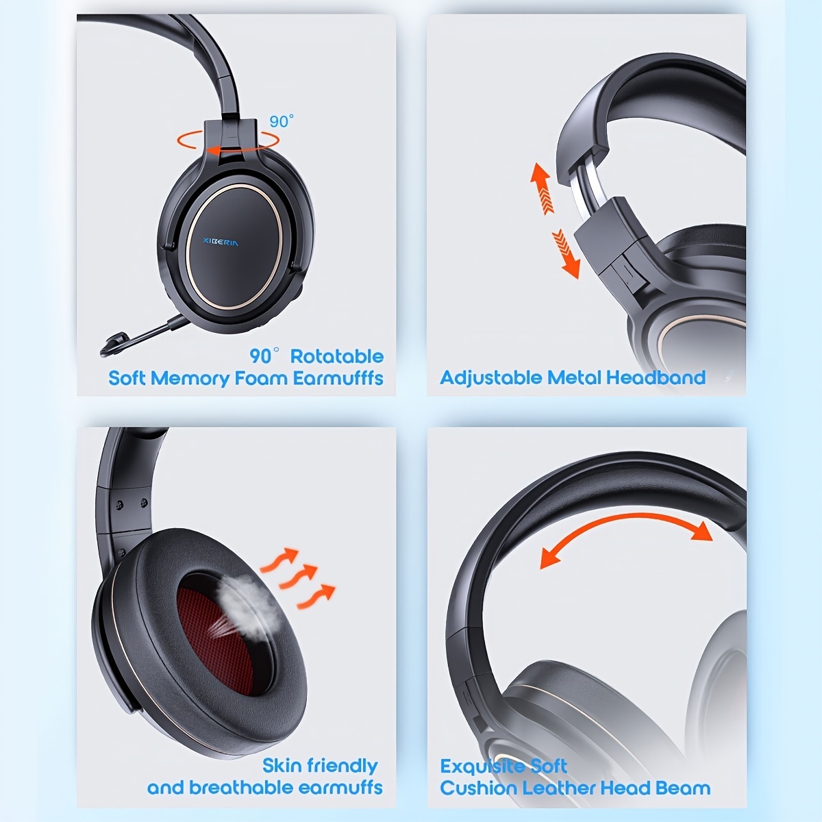 NUBWO Noise Cancelling Wireless Gaming Headset 5.8G For PS5,PS4,PC G01 Black