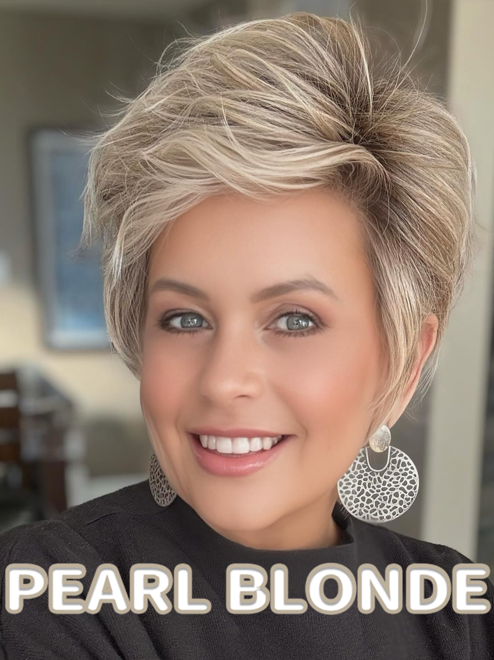 Textured Short Wig With Wind-Swept Layers