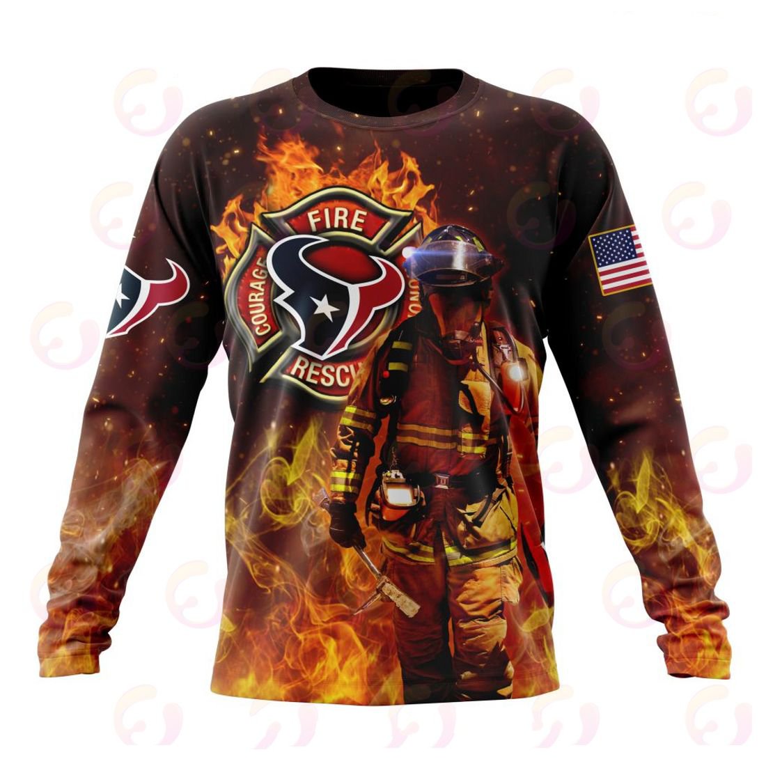 HOUSTON TEXANS HONOR FIREFIGHTERS – FIRST RESPONDERS 3D HOODIE