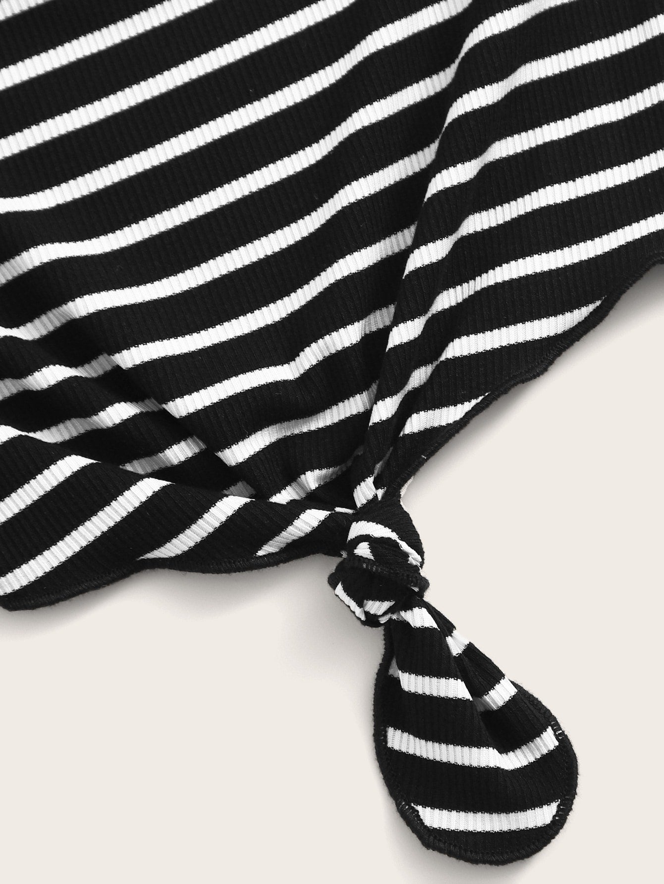 Lettuce ribbed knit striped crop top