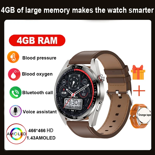 2023 New men's AMOLED Smartwatch HD Bluetooth Talk 4GB memory 466*466 full screen touch 3ATM deep waterproof smartwatch for men