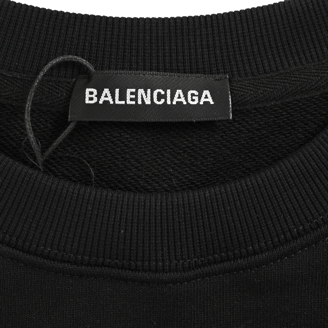 Balenciaga 24Fw double B letter print crew neck sweatshirt