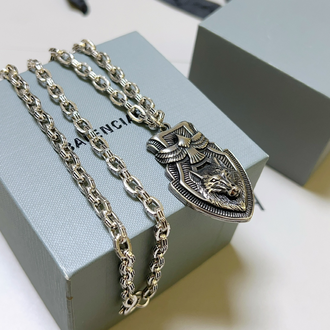 Balenciaga Wolf Head Chain Vintage Necklace