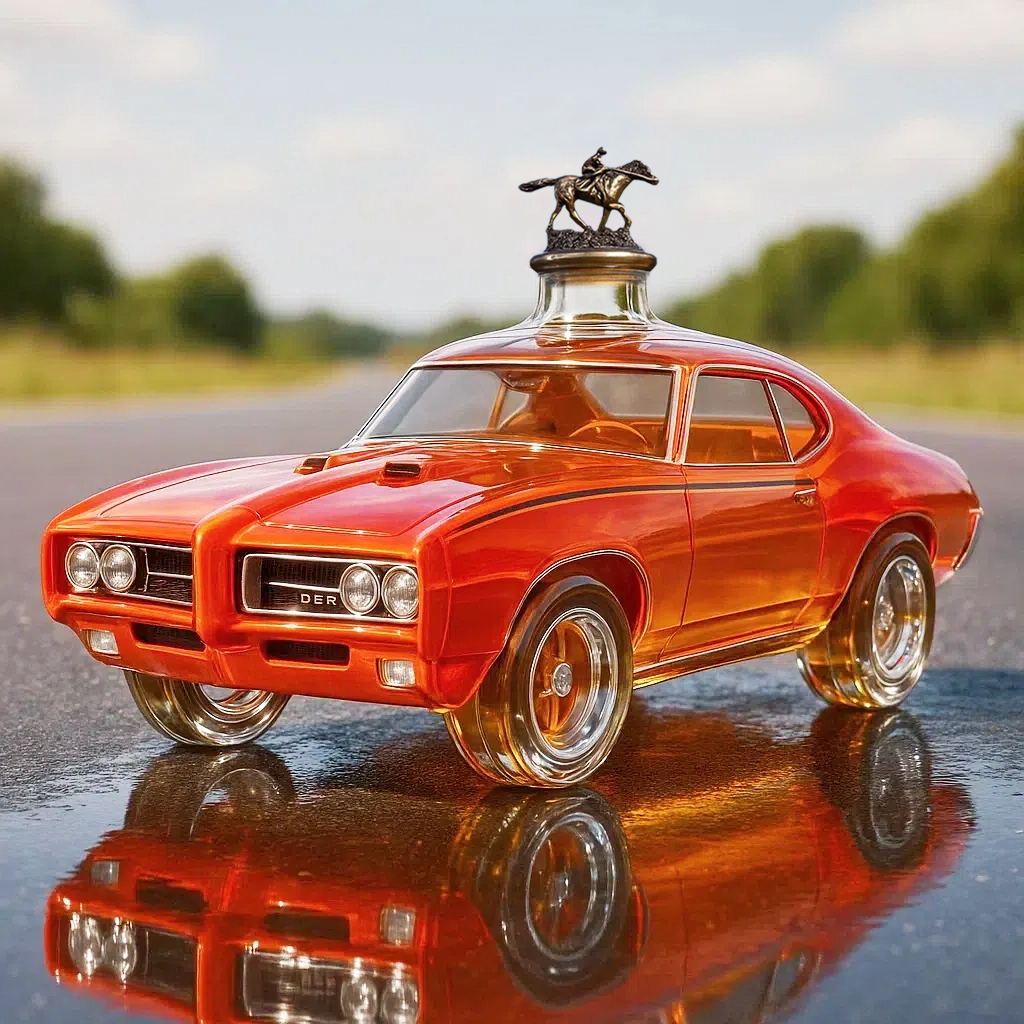 🏁 Full-Throttle Flavor — The Muscle Car Whiskey Bottle That Rules the Road