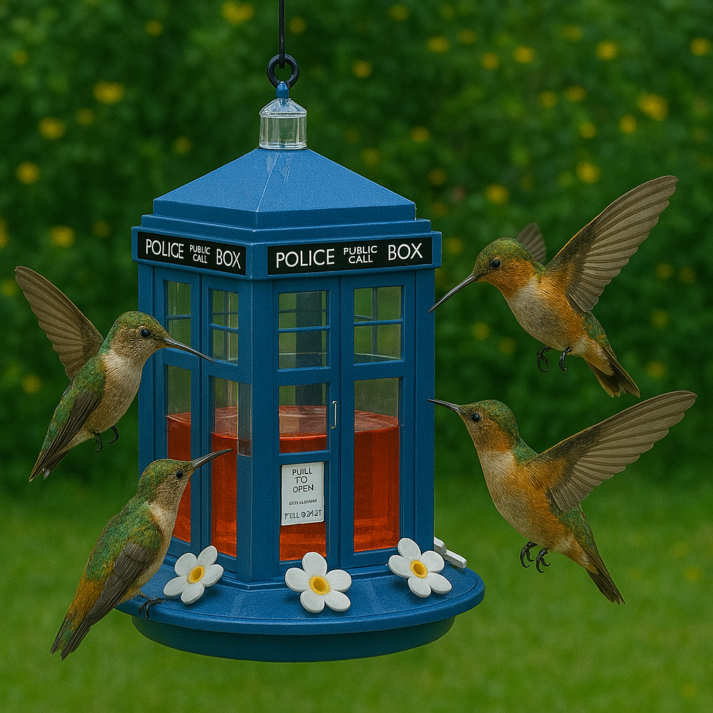 🛸 TARDIS-Inspired Hummingbird Feeder