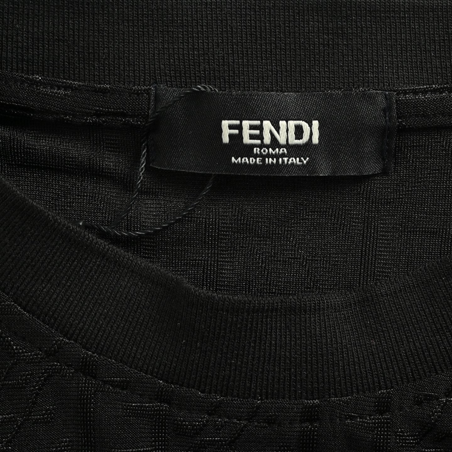 Fendi 25ss ice silk dark pattern full double F jacquard short sleeves