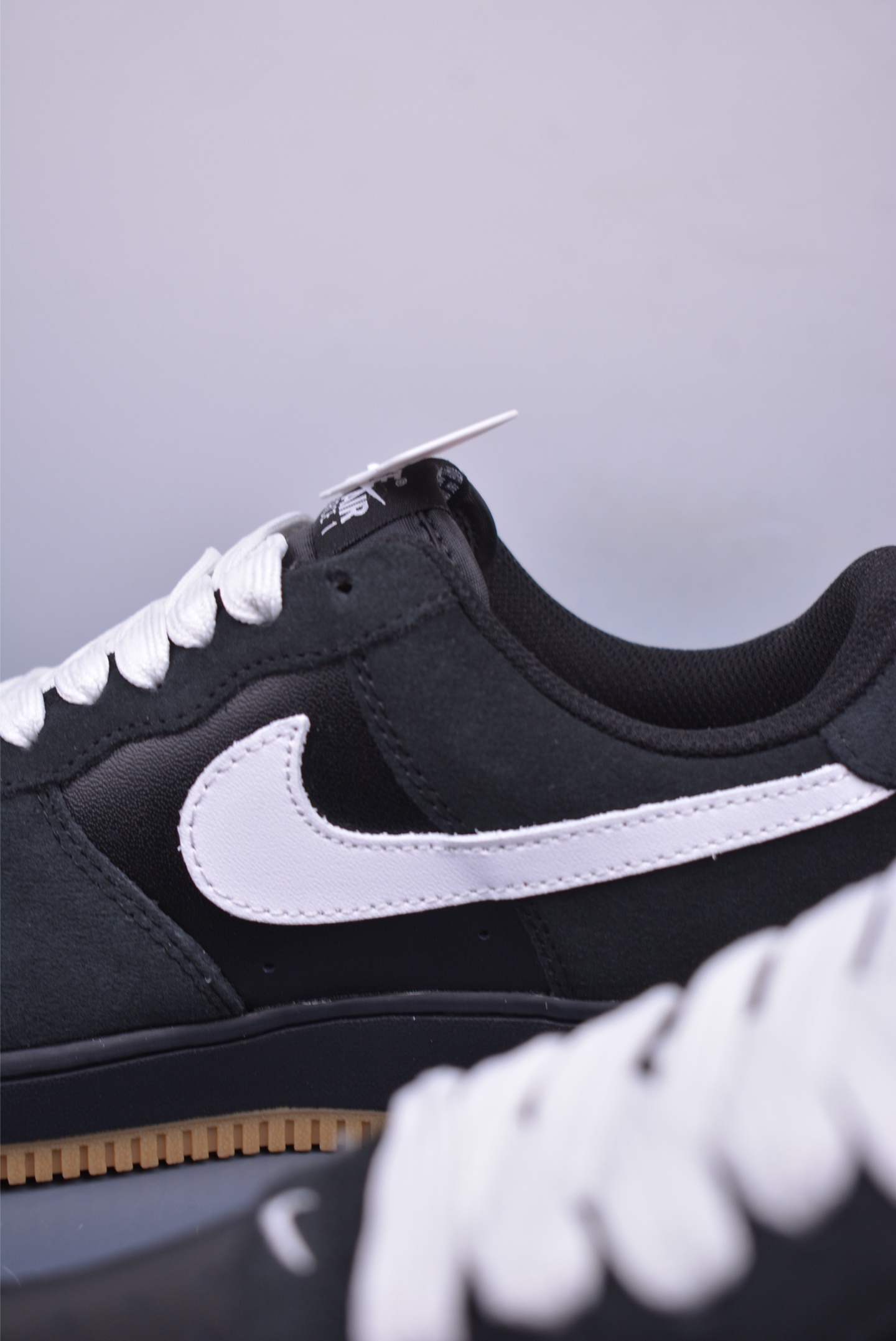 CDG x Nike Air Force 1 07 Low Sneakers Raw Rubber Black and White IB6388-004