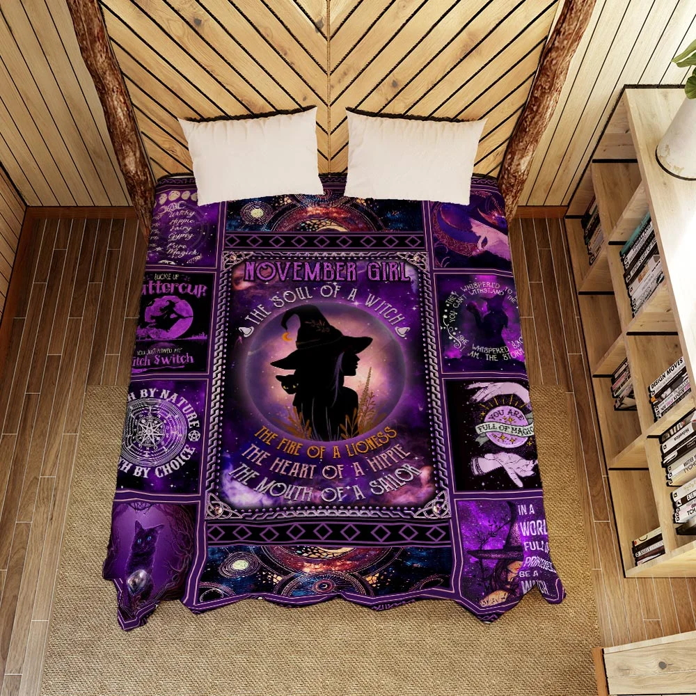 November Girl – The Soul Of A Witch Quilt Blanket