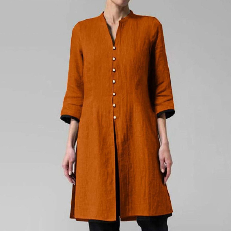 Three-quarter Sleeve Button Down Casual Shirt