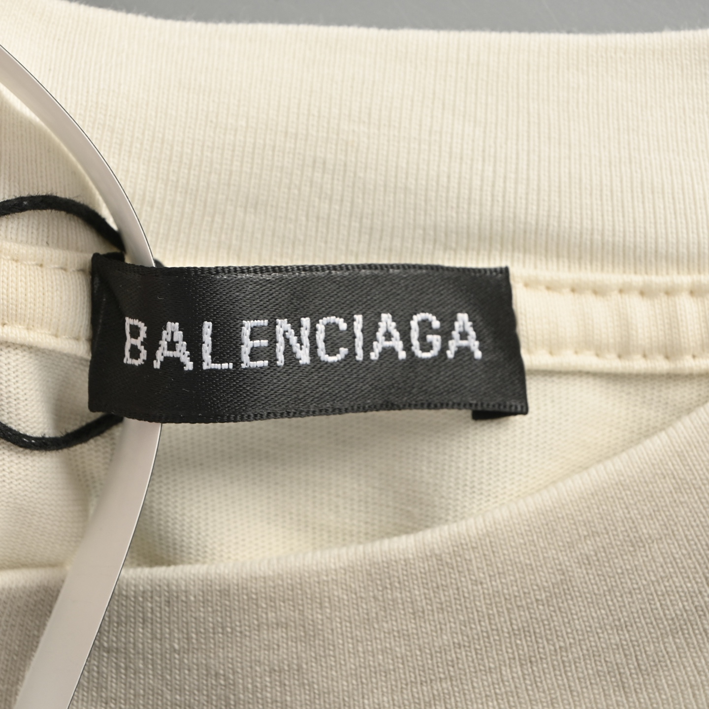 Balenciaga Washed Embroidered Lock Letter Short Sleeve