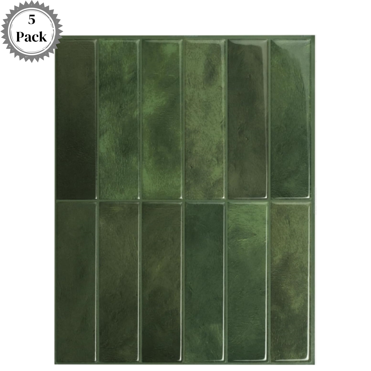 Set of 5 Pack 3D Adhesive Peel and Stick Tile Backsplash