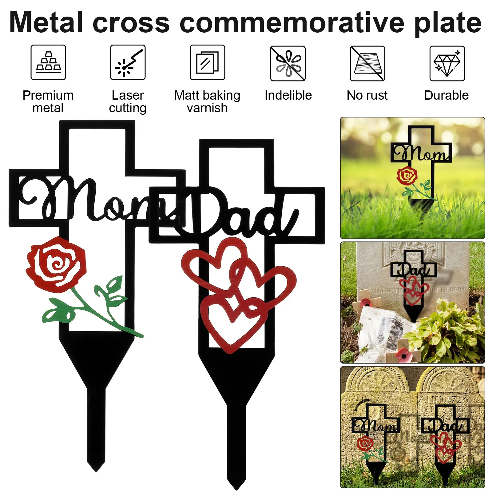 ✝️🙏Metal Cemetery Memorial Stake🔥Buy 2+ Get 10% OFF & FREE SHIPPING