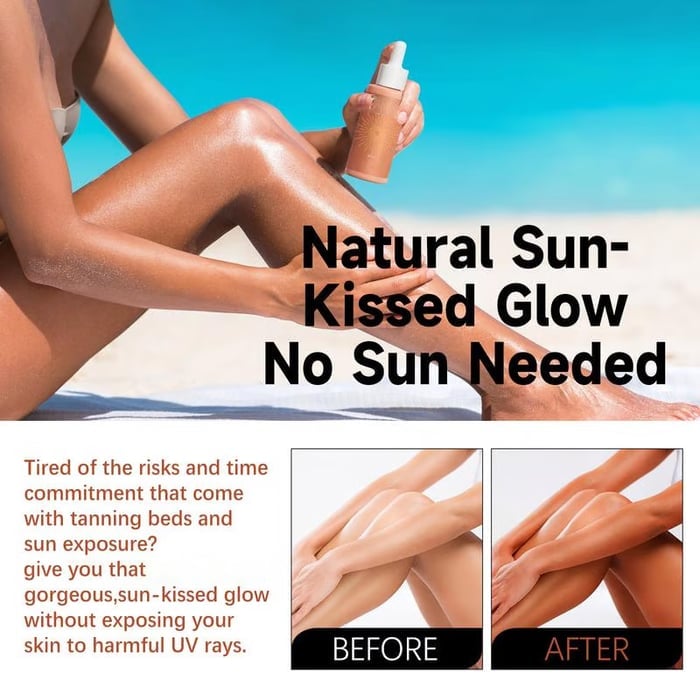 Sunless Tanning Drops-Drops naturally boost melanin to enhance your natural skin tone for a sun-kissed glow🏖️