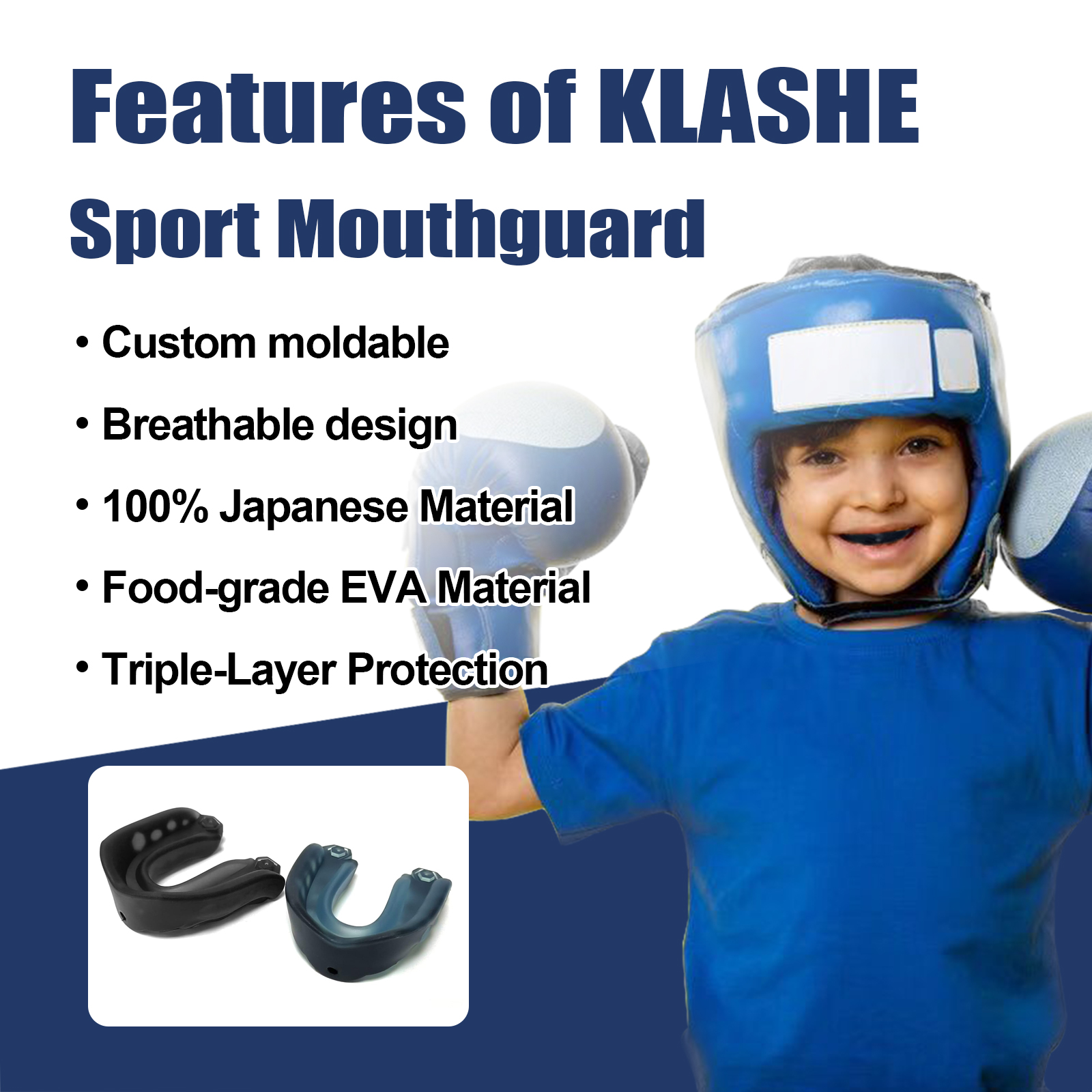 Kids Football Mouth Guard with Case and Strap