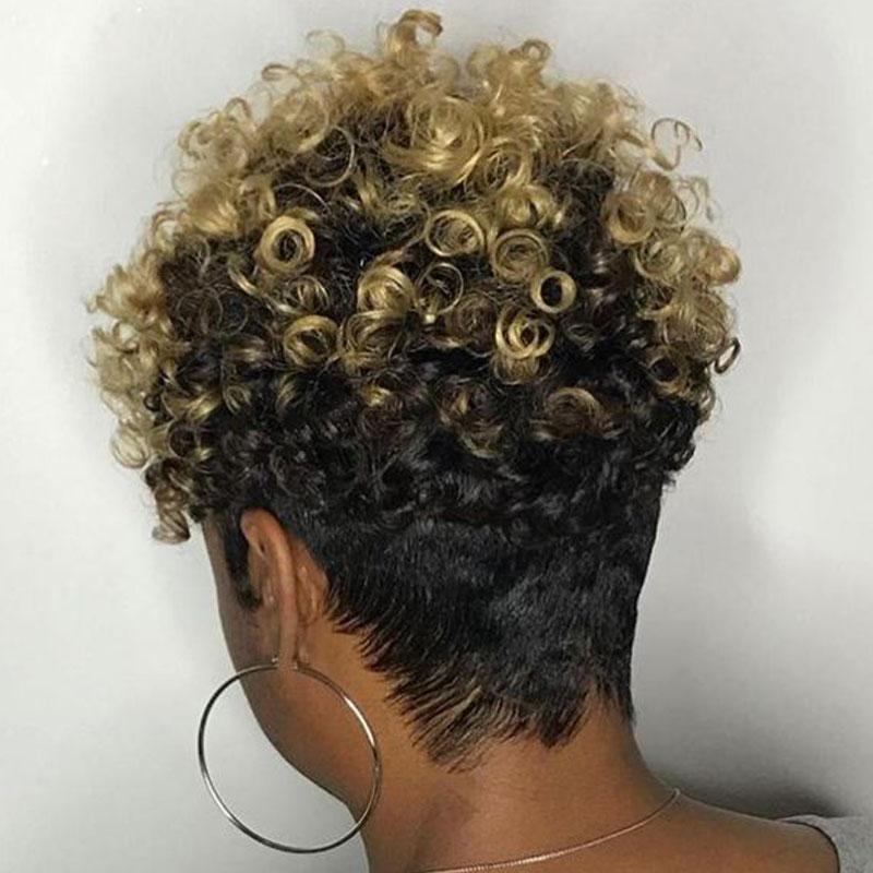 Luna 005 Spiral Short Curly Tapered Hair Wig for Black Women
