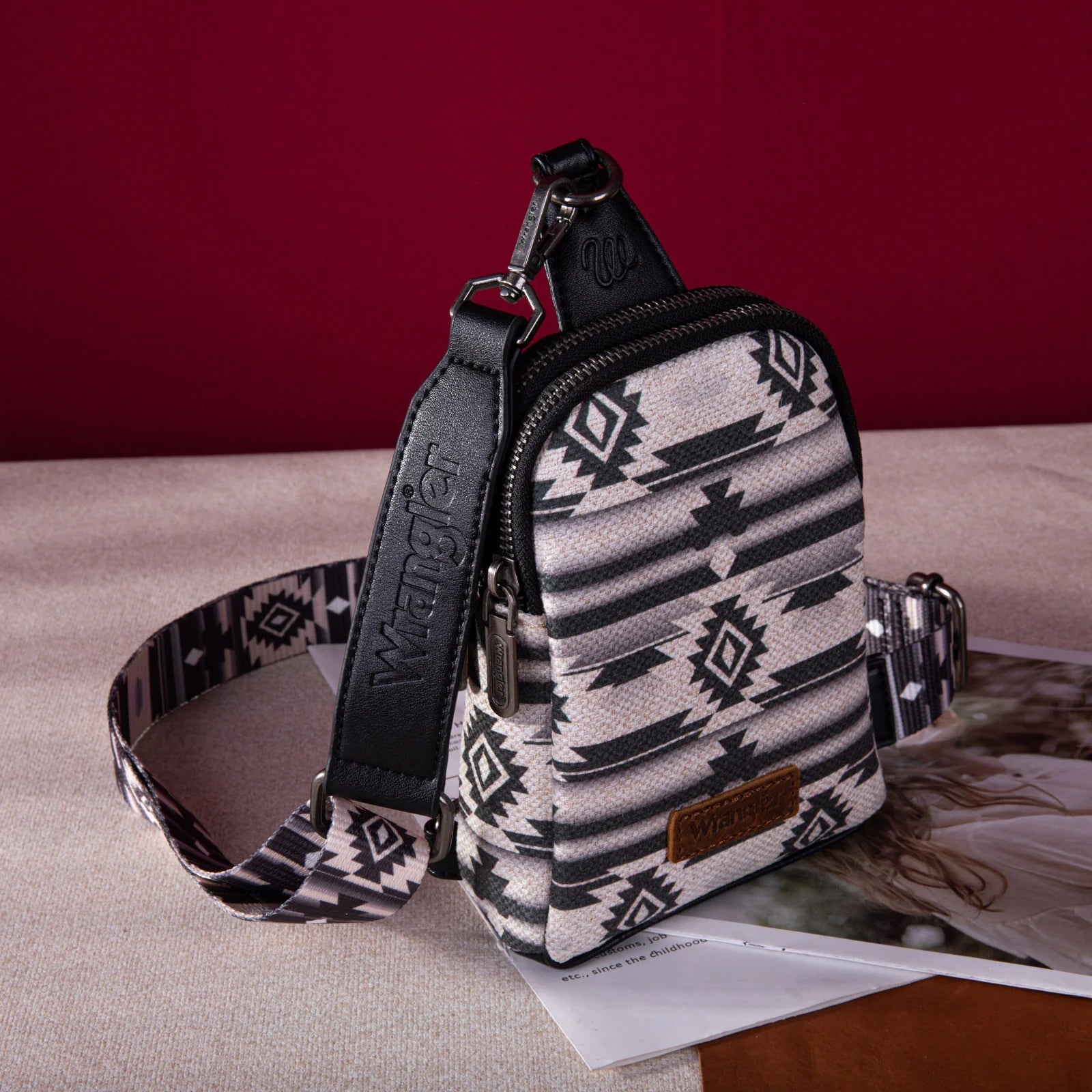 Southwestern Print Canvas Crossbody/Sling/Chest Bag