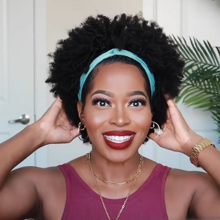 117 Women Short Spiral Curly Wig with Bangs for African American