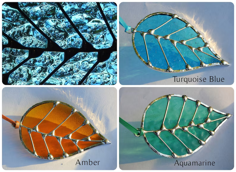 Stained Glass Leaf Sun Catcher – Nature’s Color, Captured in Glass