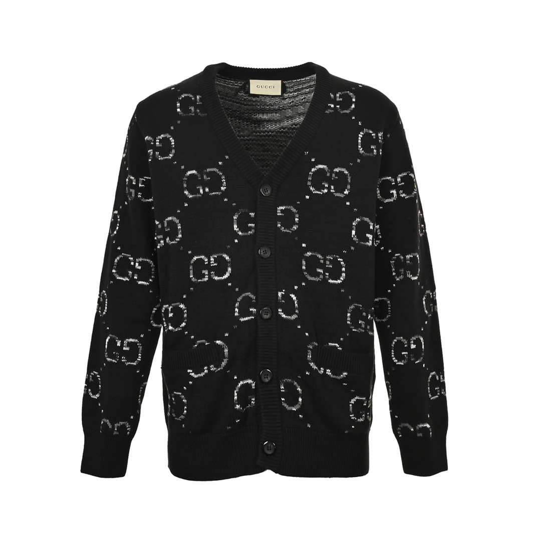 Gucci 24Fw Classic Interlocking G Jacquard Cardigan Sweater
