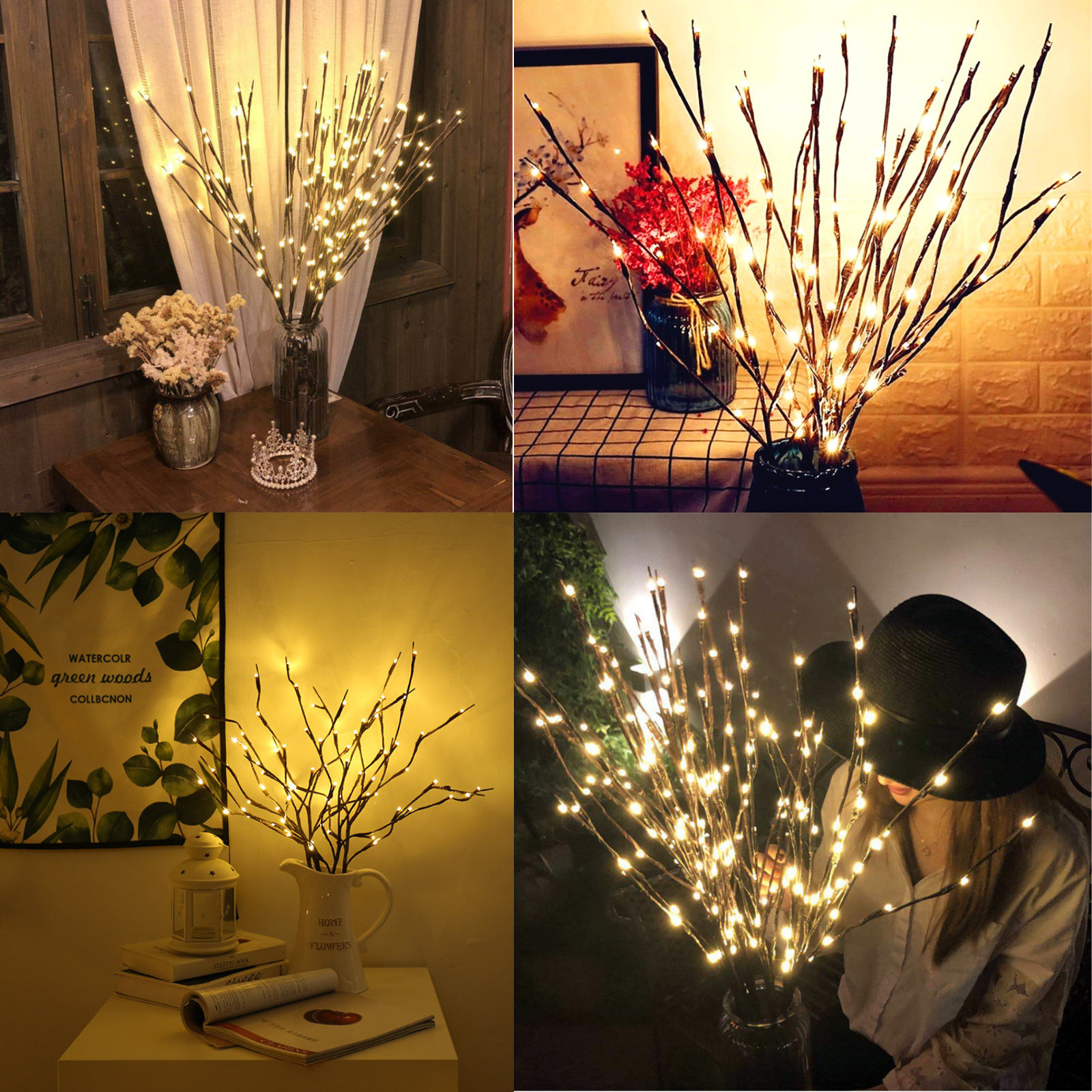 (🔥Last Day Promotion-SAVE 50% OFF)LED Decorative Twig Lights (Set of 2)-BUY 2 GET 10% OFF