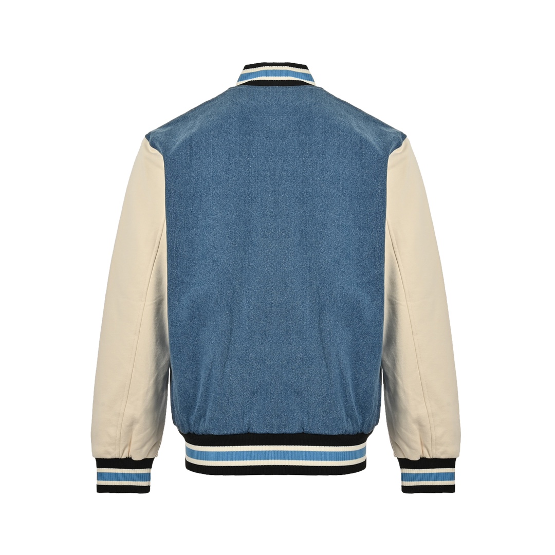 Gucci 24Fw cherry embroidered denim patchwork jacket