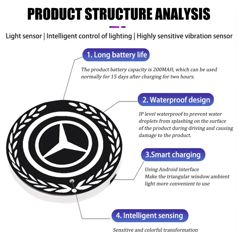 Car LED light-emitting window ambient light colorful interior ambient light USB charging