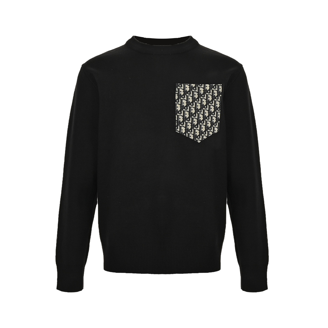 Dior 24Fw pocket monogram patch knitted pullover sweater
