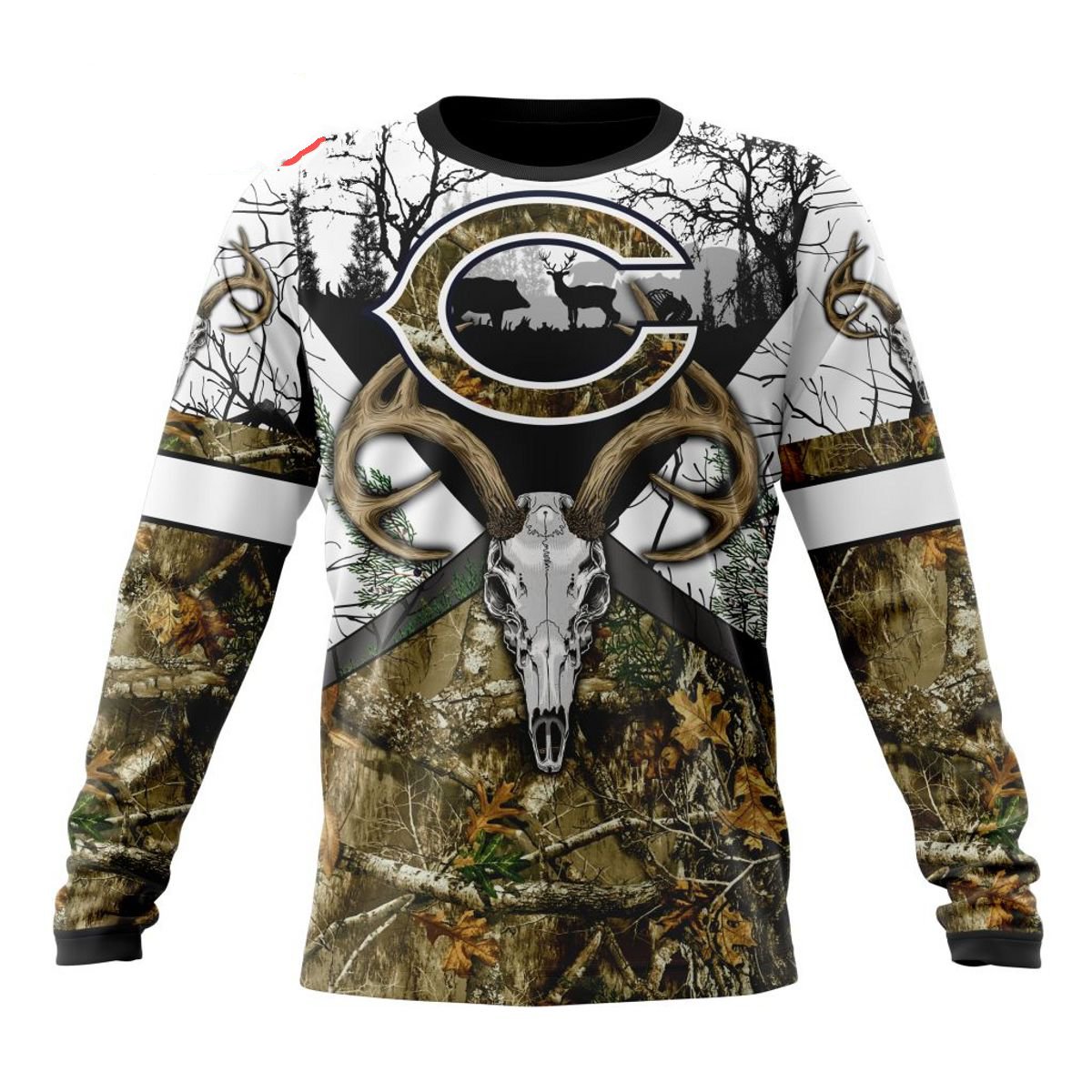 CHICAGO BEARS DEER SKULL AND FOREST 3D HOODIE
