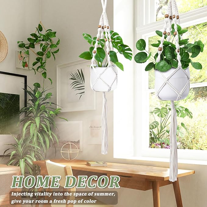 🎍🎍Bohemian style decorative cotton rope hanging basket (handmade)