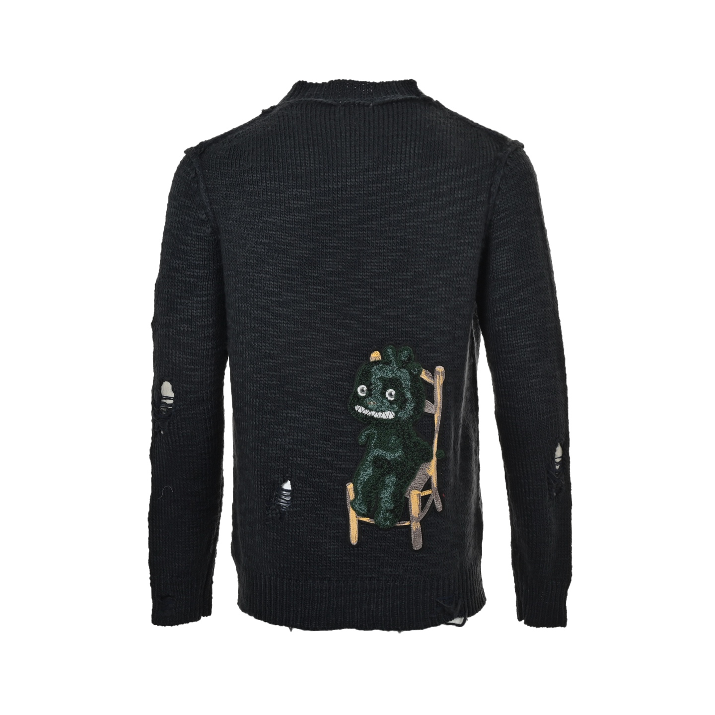 Dior 24Fw dinosaur chair embroidered crewneck sweater