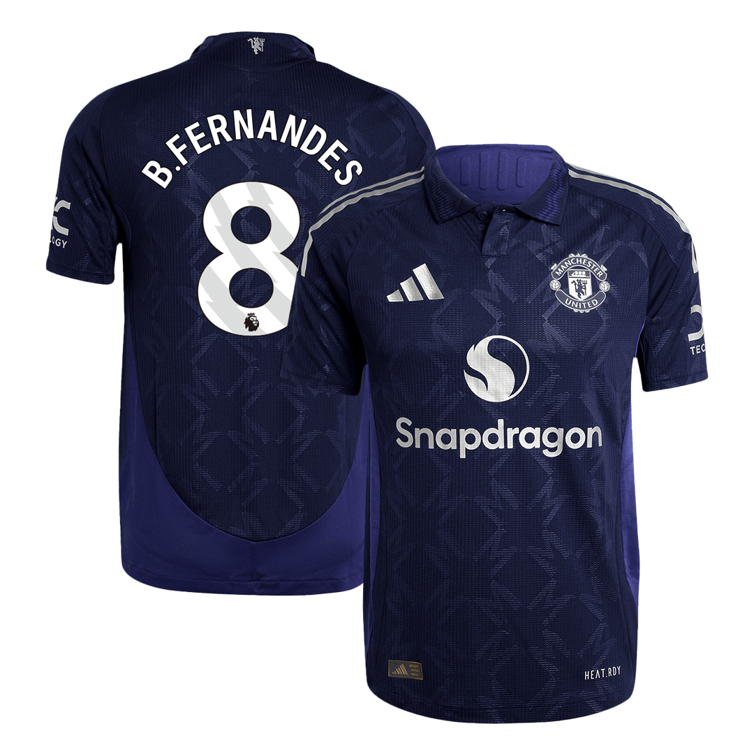 Authentic B.FERNANDES #8 Manchester United Away Football Shirt 2024/25