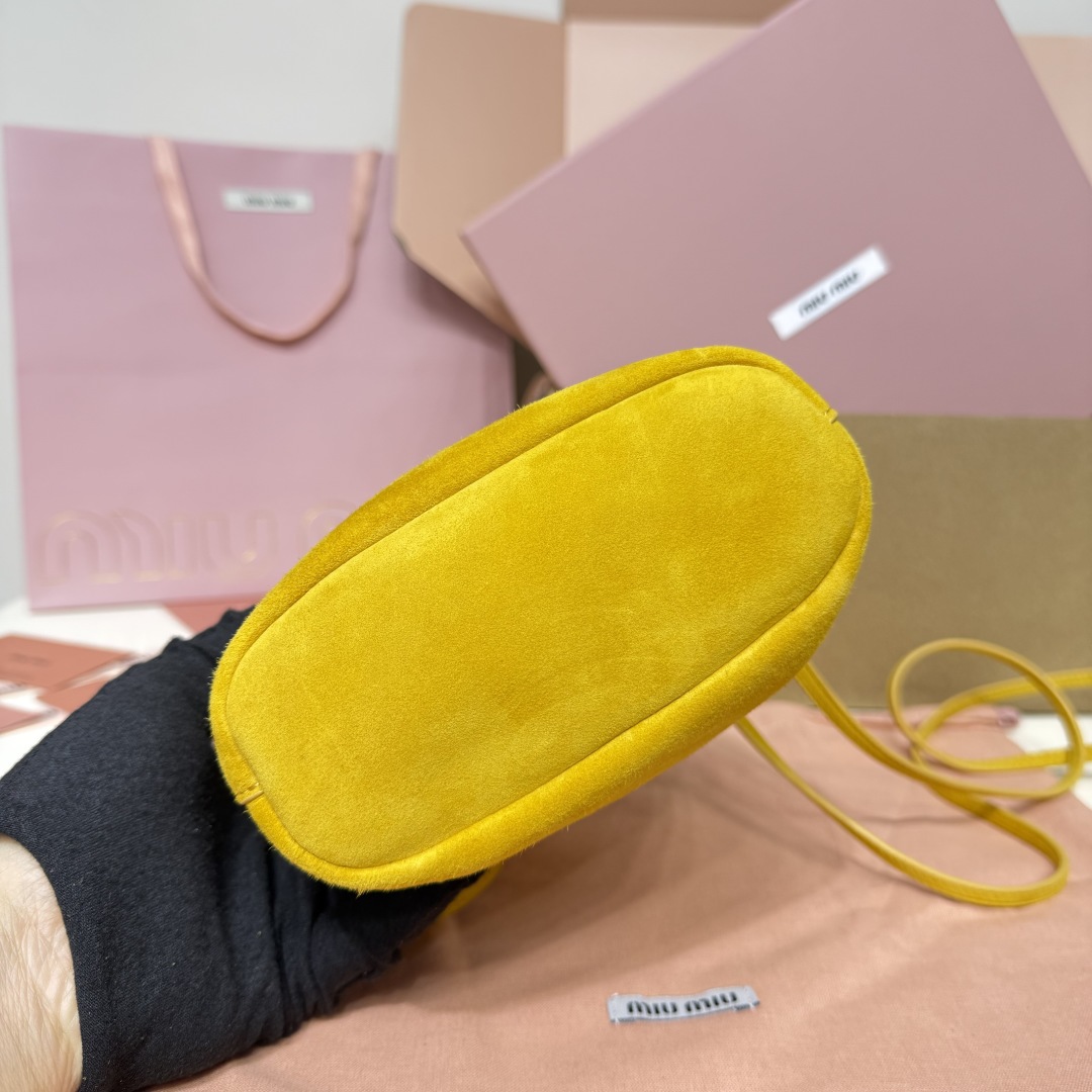 Miu Miu Suede Mini Bucket Bag 5NF460