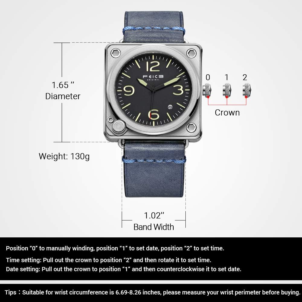 FM508 FEICE Square Automatic Watch