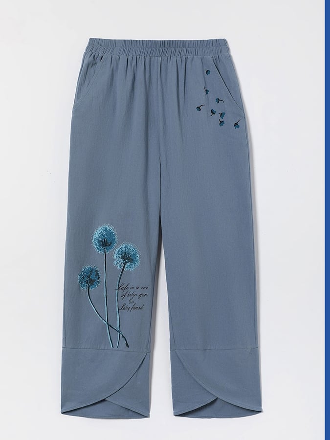 Women's Casual Cotton Dandelion Pants