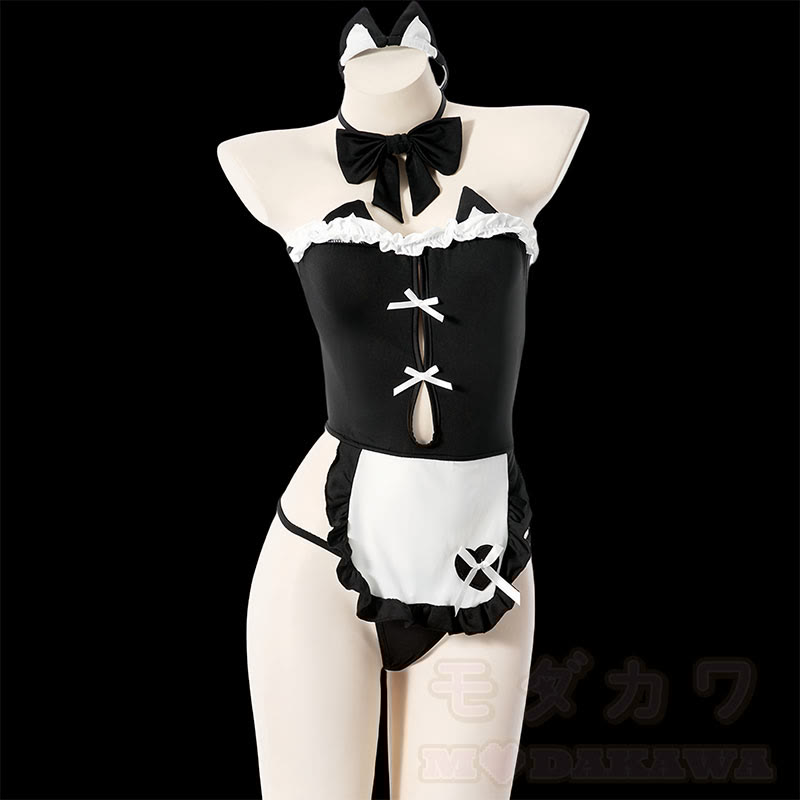 Cosplay Sexy Cat Girl Backless Maid Uniform Lingerie Dress