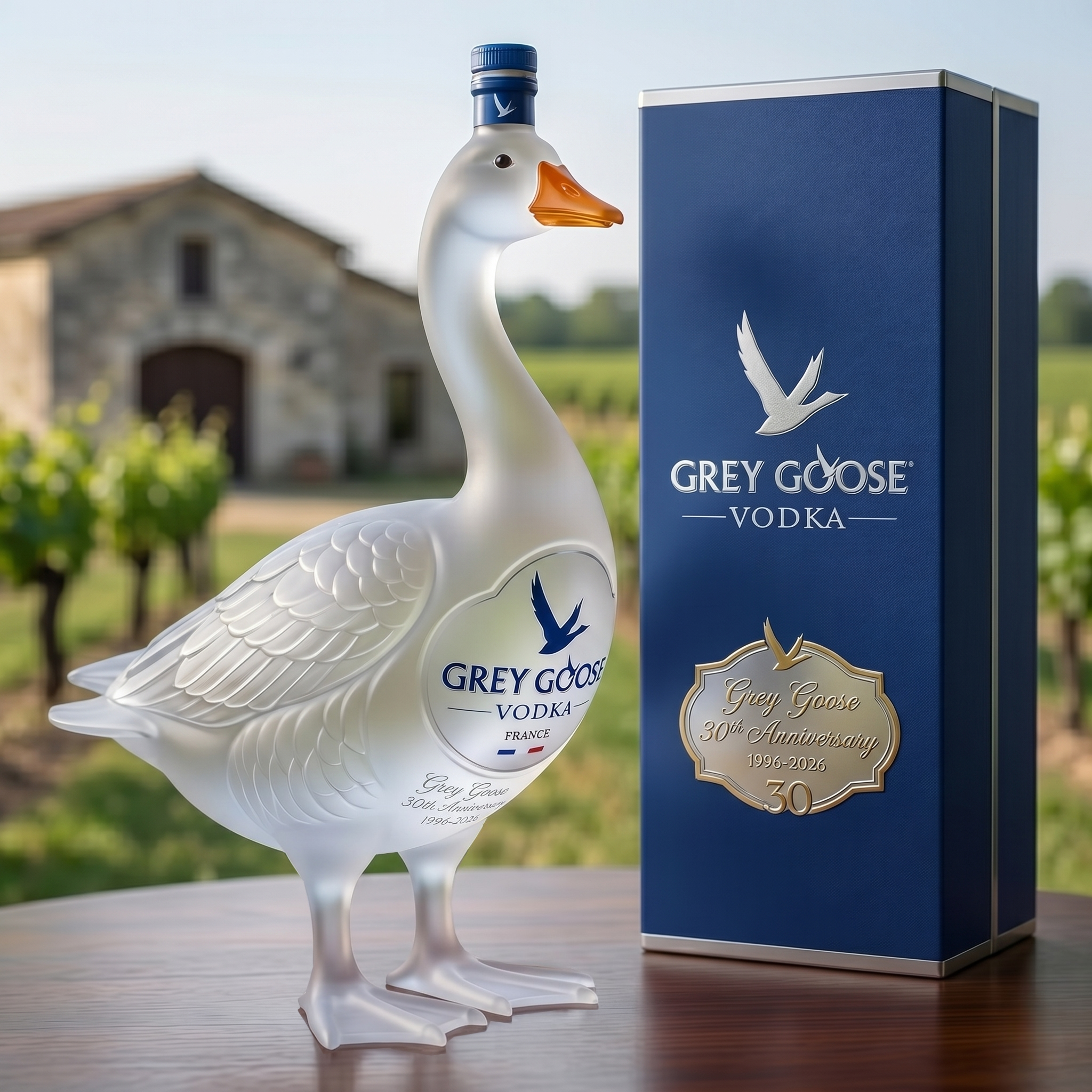 Grey Goose 30th Anniversary 3D Sculpted Vodka Bottle
