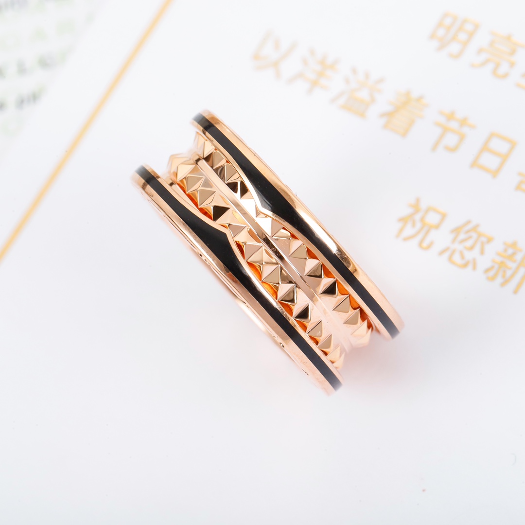 Bulgari Black Ceramic Narrow Ring