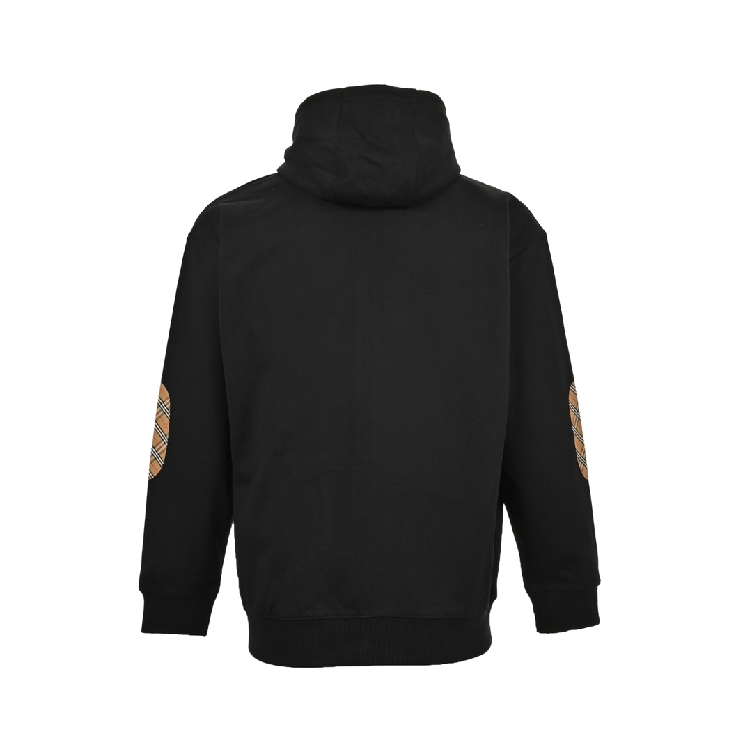 Burberry 24Fw zip-up hooded jacket with checkered arm patches