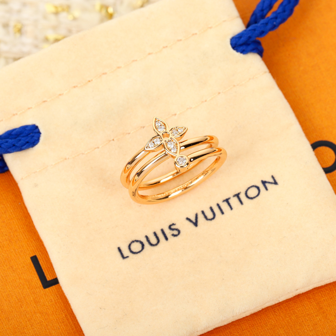 Louis Vuitton STAR BLOSSOM DOUBLE HOOP RING