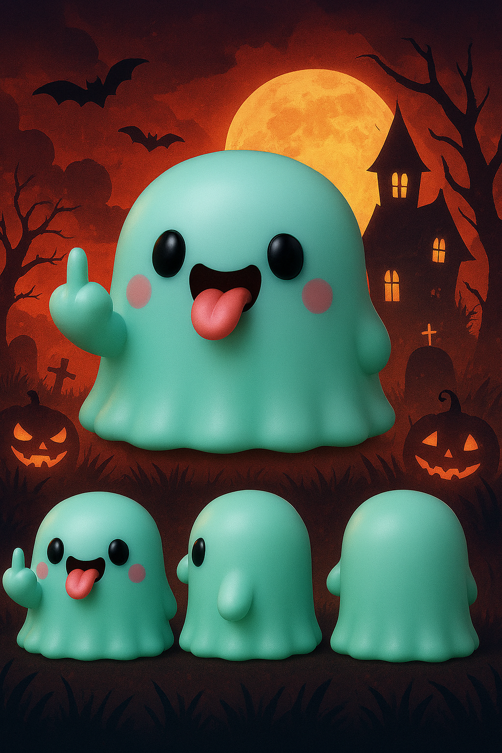 🔥Halloween Cute Middle Finger Ghost Sculptures🔥