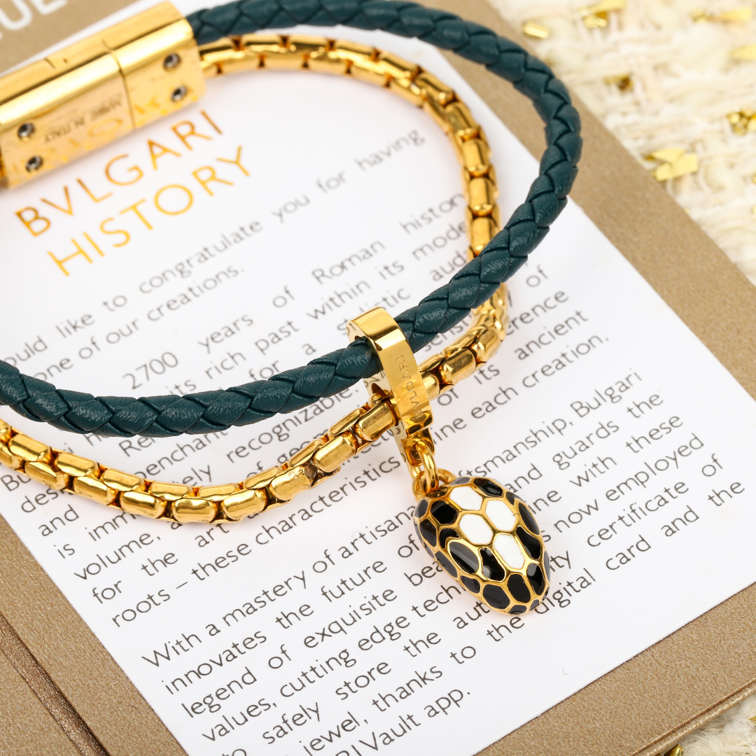 Bulgari new serpenti snake head double bracelet