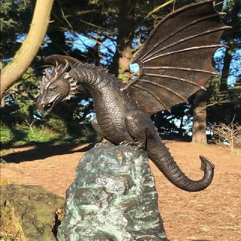 (🔥Last Day Promotion-SAVE 50% OFF)Precision Casting Fire-breathing Dragon Sculpture Waterscape