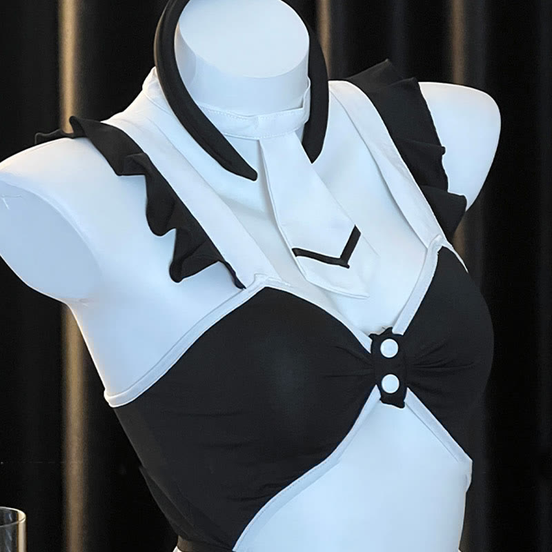 Cosplay Bunny Flounce Hollow Out Lingerie Set