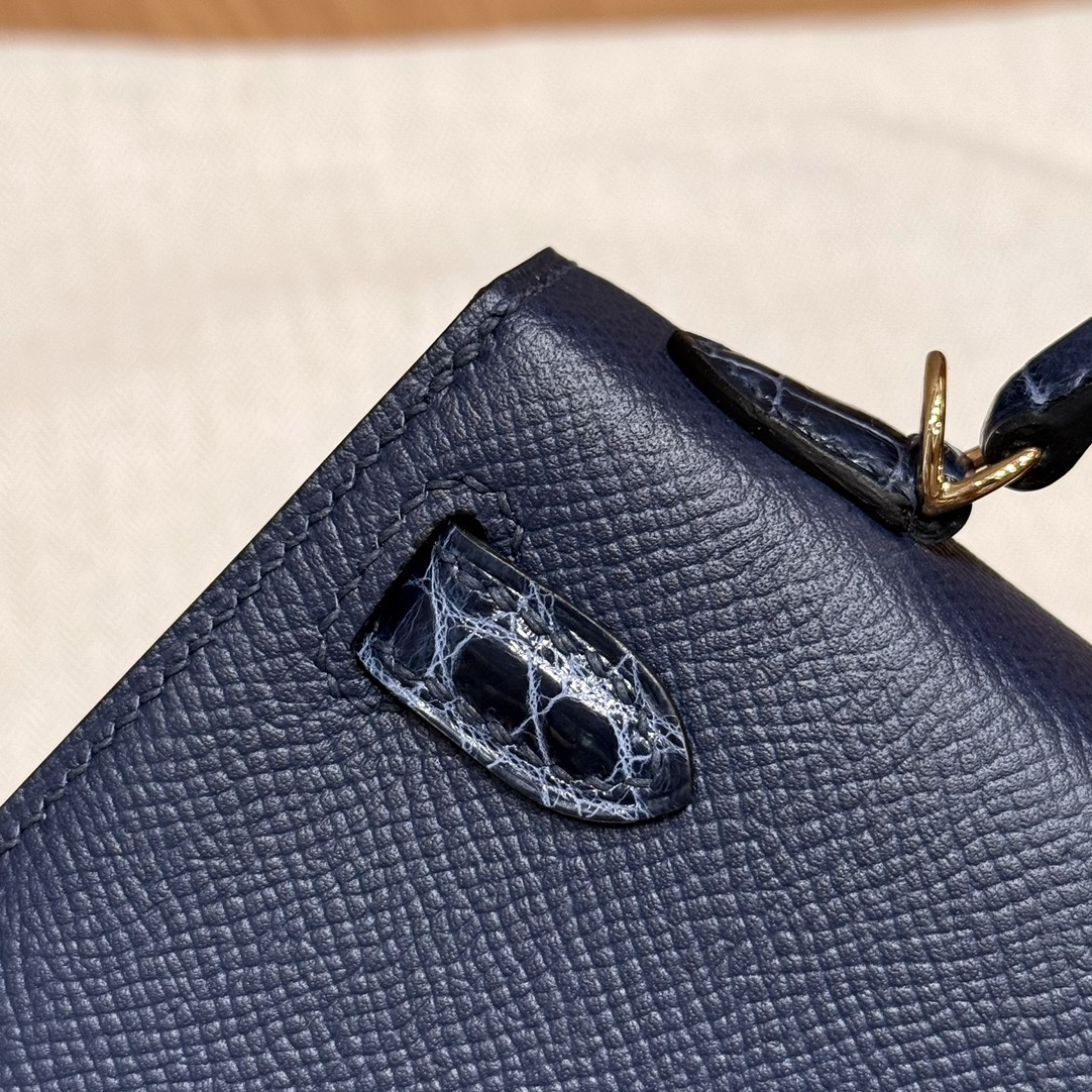 Hermès mini Kelly R2Blue agate handbag (handmade to order)
