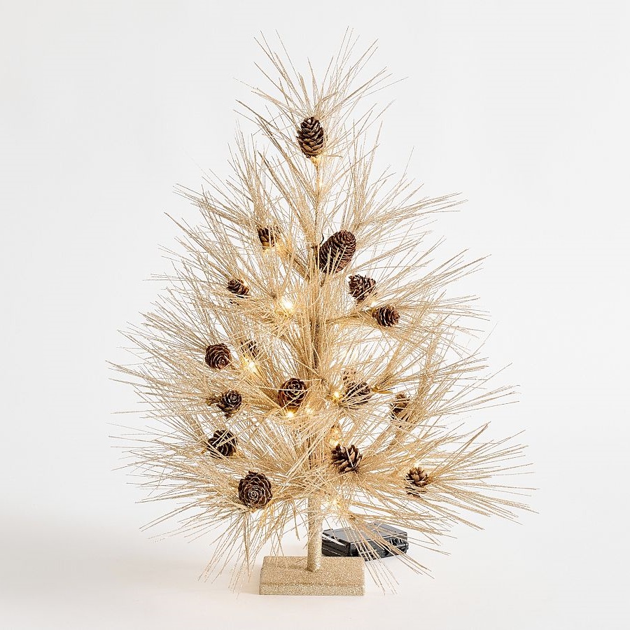 🔥CHRISTMAS ON SALE🔥Lit Tinsel Pinecone Tree