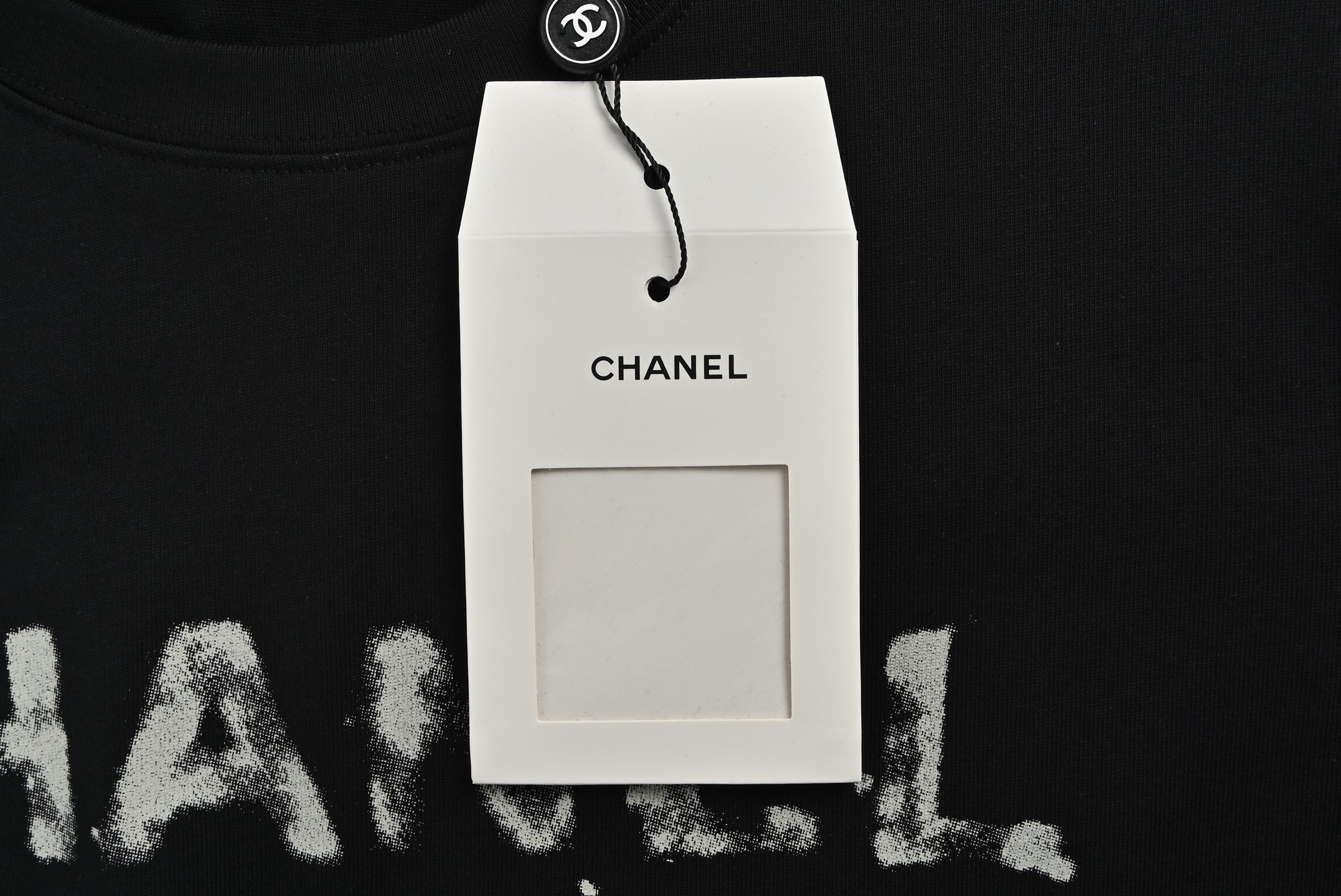 Chanel 25ss double C letter print short sleeve