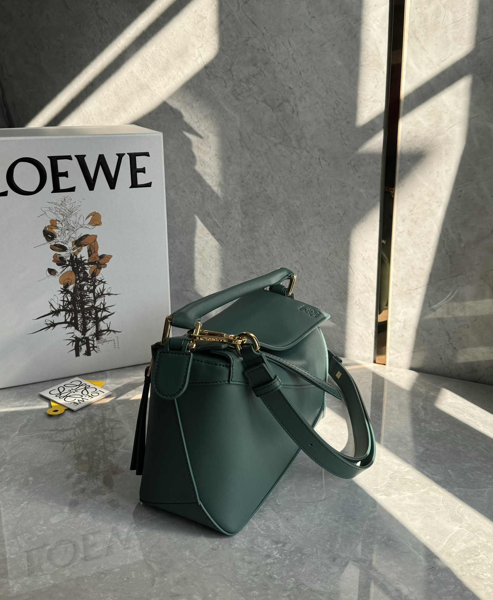 Loewe suede colorblocked zzle bag 0681