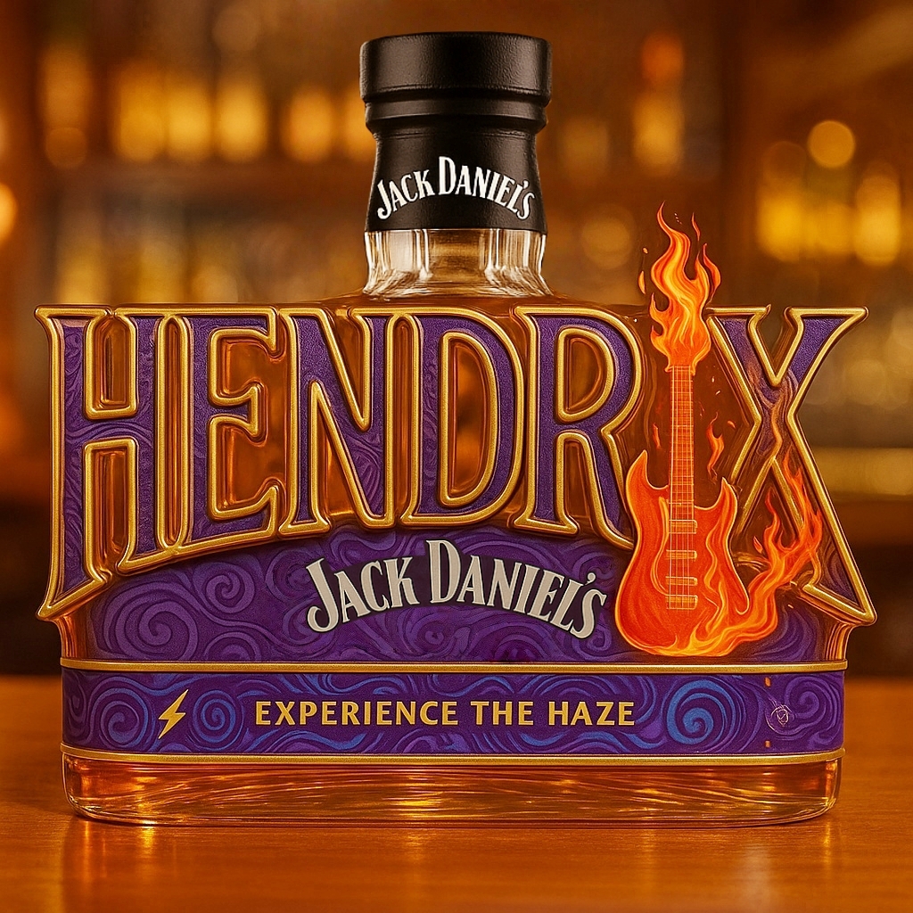 Jimi Hendrix Whiskey Bottle